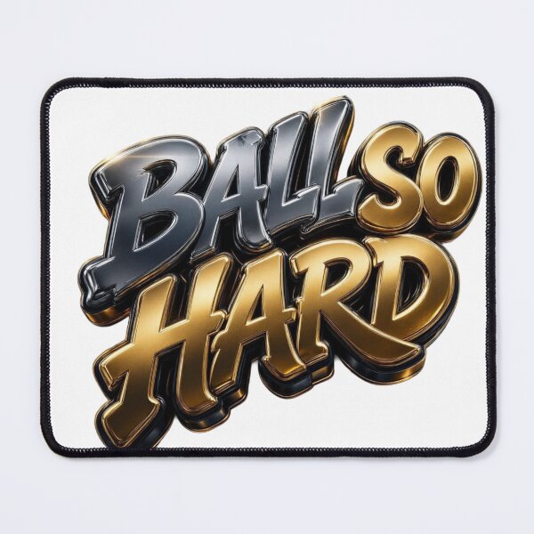 Item preview, Ball So Hard - Bold 3D Graffiti Typography Design | Gold Chrome Basketball Streetwear Art designed and sold by wey store.