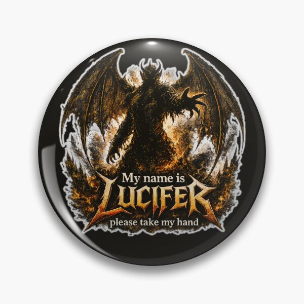 Item preview, My Name Is Lucifer Please Take My Hand Heavy Metal Devil Graphic designed and sold by Dystopian Design.