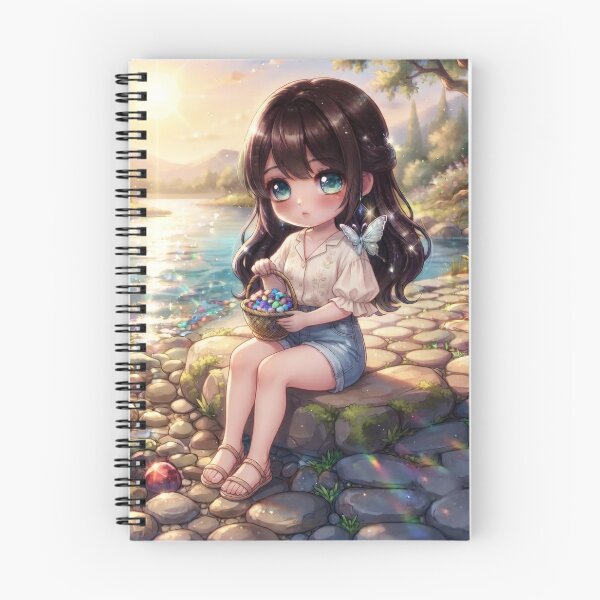 Item preview, A pretty girl gathering enchanted stones by the river designed and sold by Azurart2.