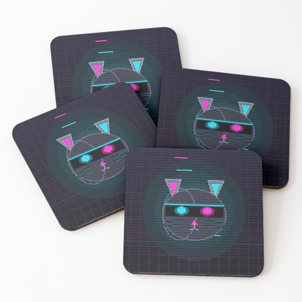 Item preview, Cyber Cat Visor — Cute Cyberpunk Neon Kitten designed and sold by One More Run.