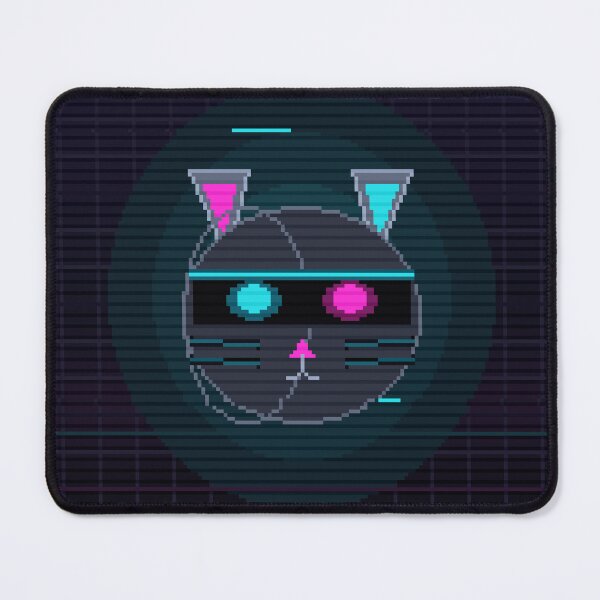 Item preview, Cyber Cat Visor — Cute Cyberpunk Neon Kitten designed and sold by One More Run.