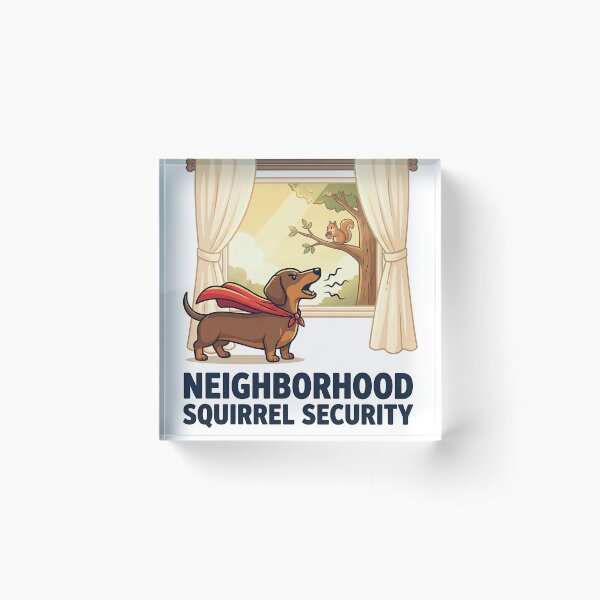 Item preview, Neighborhood Squirrel Security Funny Superhero Dachshund designed and sold by jgoteiner.