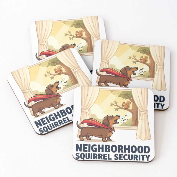 Item preview, Neighborhood Squirrel Security Funny Superhero Dachshund designed and sold by jgoteiner.