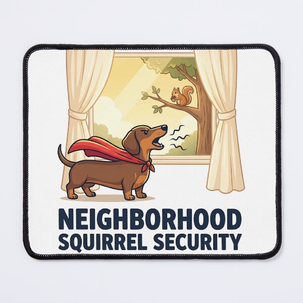 Item preview, Neighborhood Squirrel Security Funny Superhero Dachshund designed and sold by jgoteiner.