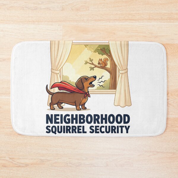 Item preview, Neighborhood Squirrel Security Funny Superhero Dachshund designed and sold by jgoteiner.