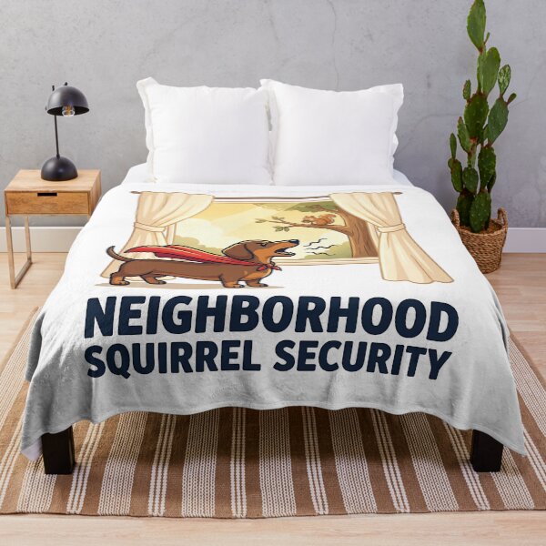 Item preview, Neighborhood Squirrel Security Funny Superhero Dachshund designed and sold by jgoteiner.