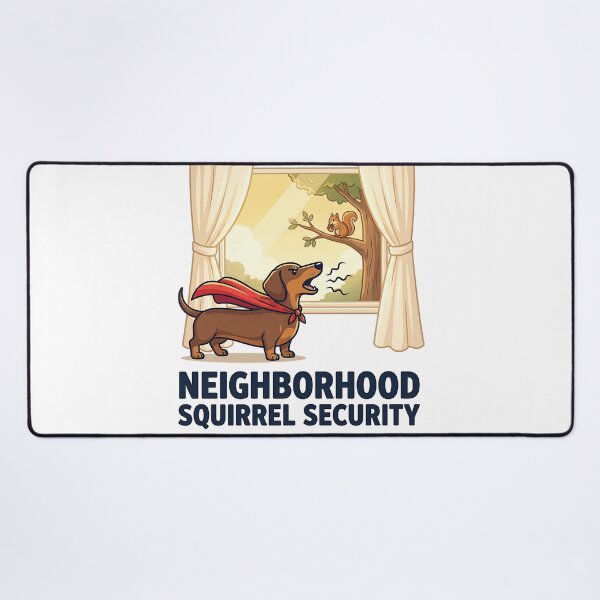 Item preview, Neighborhood Squirrel Security Funny Superhero Dachshund designed and sold by jgoteiner.
