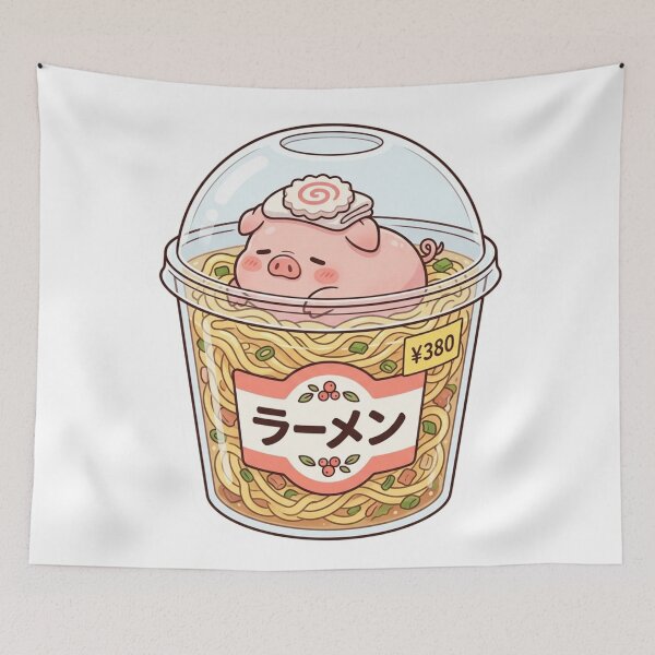 Item preview, Kawaii Piggy Cup Ramen - Cute Japanese Food Aesthetic designed and sold by 0Zetgest.