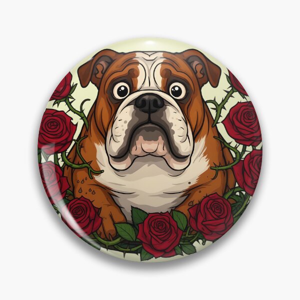 Item preview, Starting garden adventure - Bulldog and red roses designed and sold by ParadoxParadox.