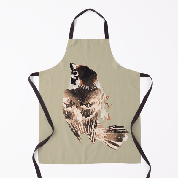 Item preview, Japanese Animal Art - Sparrow - Modern Ukiyo-e - Japandi, Beige designed and sold by Black Swallow.