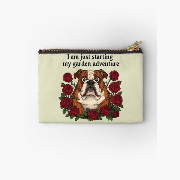 Item preview, Starting garden adventure - Bulldog and red roses designed and sold by ParadoxParadox.