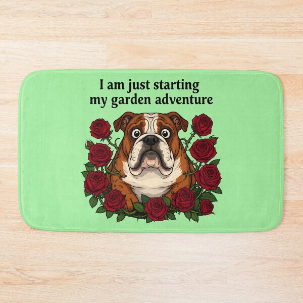 Item preview, Starting garden adventure - Bulldog and red roses designed and sold by ParadoxParadox.