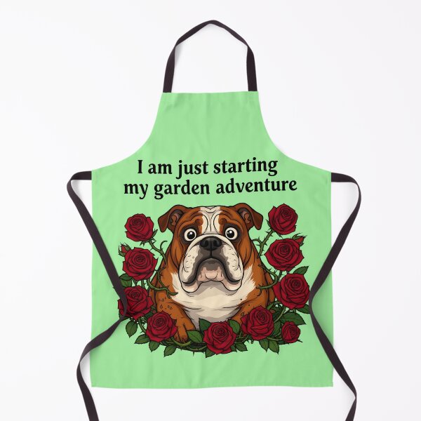 Item preview, Starting garden adventure - Bulldog and red roses designed and sold by ParadoxParadox.