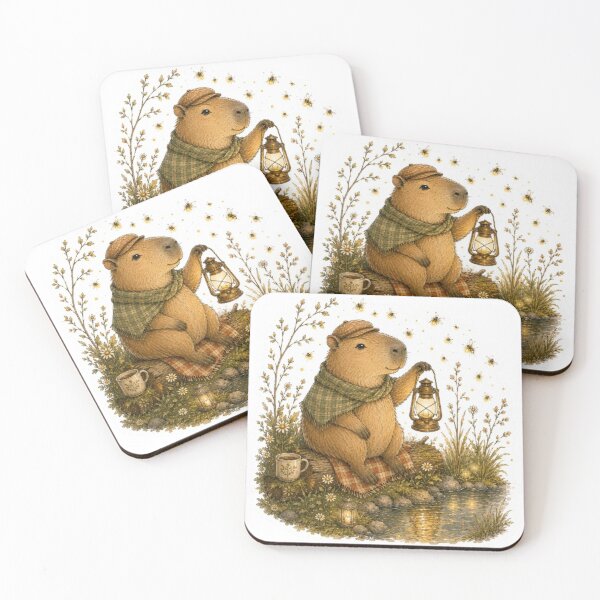 Item preview, Capybara Watching Fireflies designed and sold by Snurly.