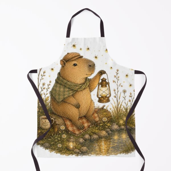 Item preview, Capybara Watching Fireflies designed and sold by Snurly.