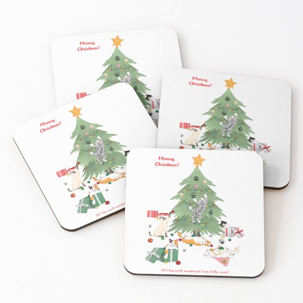 Item preview, Meowy Christmas Funny Christmas Cats and Christmas Tree designed and sold by MYCatStuff.