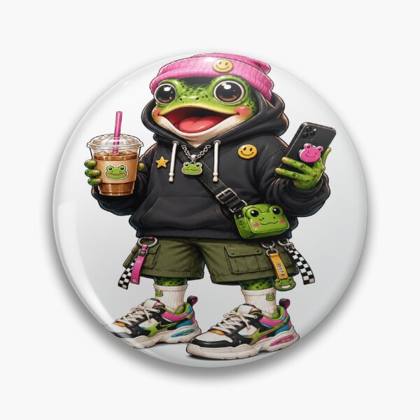 Item preview, Cute Frog Streetwear Art | Kawaii Frog Character Sticker  designed and sold by StickersHul.