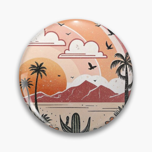 Item preview, Vintage Desert Sunset Landscape Retro Aesthetic Sticker designed and sold by Khatumeye.
