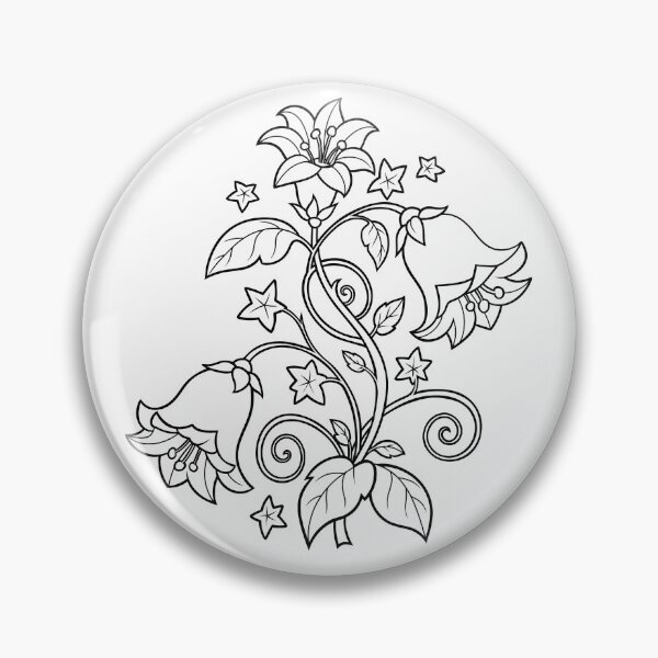 Item preview, Elegant Floral Bellflowers Botanical Line Art designed and sold by ArtPer-design.