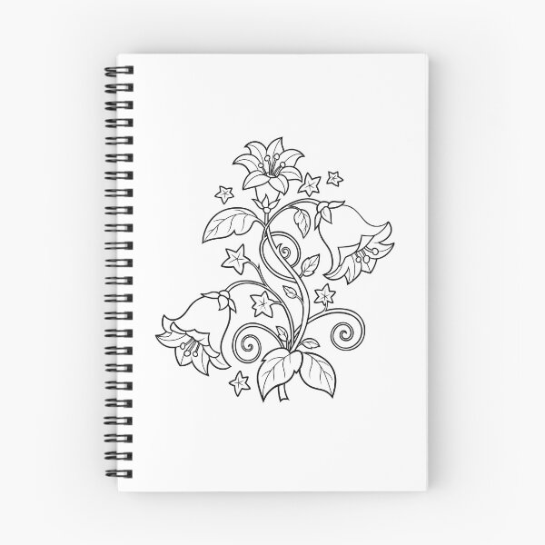 Item preview, Elegant Floral Bellflowers Botanical Line Art designed and sold by ArtPer-design.