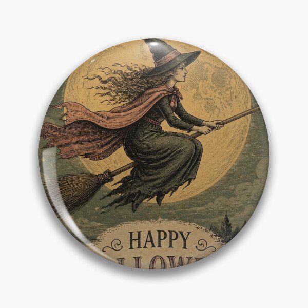 Item preview, Vintage Halloween Postcard Witch Design designed and sold by SunnyDesign82.