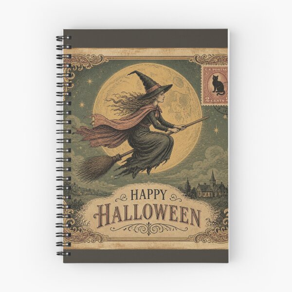 Item preview, Vintage Halloween Postcard Witch Design designed and sold by SunnyDesign82.