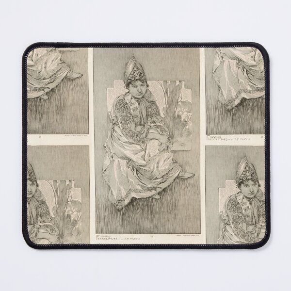 Item preview, Seated Young Woman in Folk Headdress designed and sold by artofuniverse.