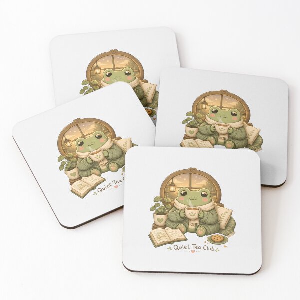 Item preview, Cute Frog Tea Sticker - Quiet Tea Club Cozy Animal Design, Kawaii Frog, Tea Lover Gift, Cottagecore Aesthetic designed and sold by VectorJoy.