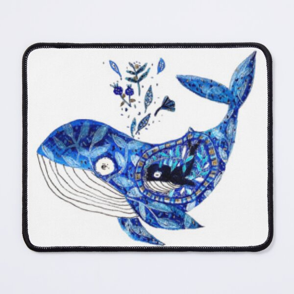 Item preview, Blue Floral Whale designed and sold by WhimlArt.
