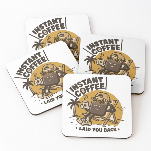 Item preview, Instant Coffee Laid Back Personality Illustration designed and sold by ANALOG MISCHIEF.