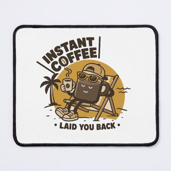 Item preview, Instant Coffee Laid Back Personality Illustration designed and sold by ANALOG MISCHIEF.