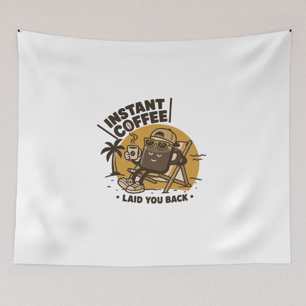 Item preview, Instant Coffee Laid Back Personality Illustration designed and sold by ANALOG MISCHIEF.