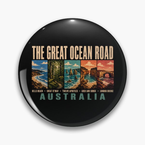 Item preview, Great Ocean Road Australia Landmarks Illustration Vintage designed and sold by KrisSidDesigns.