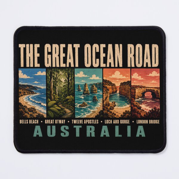 Item preview, Great Ocean Road Australia Landmarks Illustration Vintage designed and sold by KrisSidDesigns.