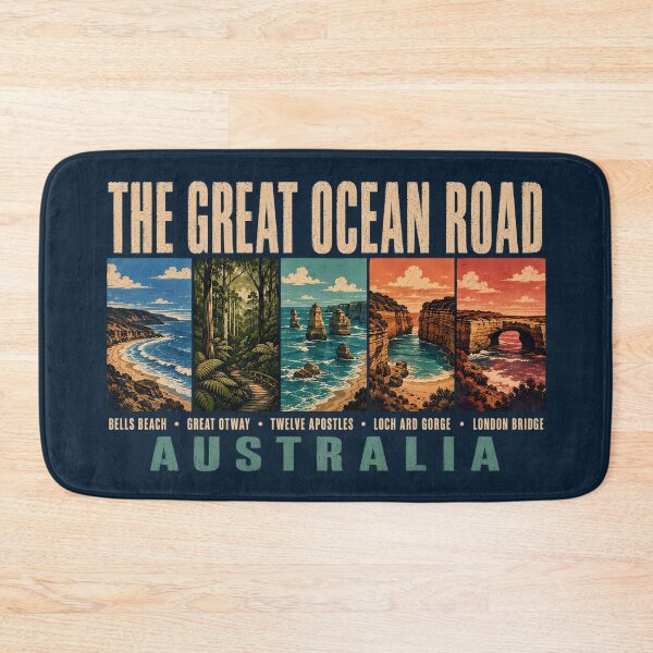 Item preview, Great Ocean Road Australia Landmarks Illustration Vintage designed and sold by KrisSidDesigns.