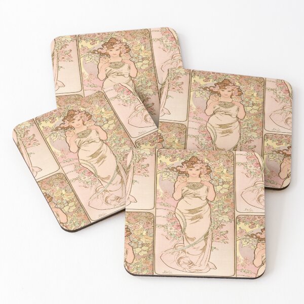 Item preview, Woman Among Blooming Pink Roses designed and sold by artofuniverse.