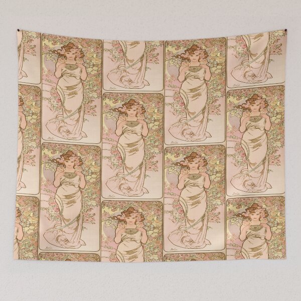 Item preview, Woman Among Blooming Pink Roses designed and sold by artofuniverse.
