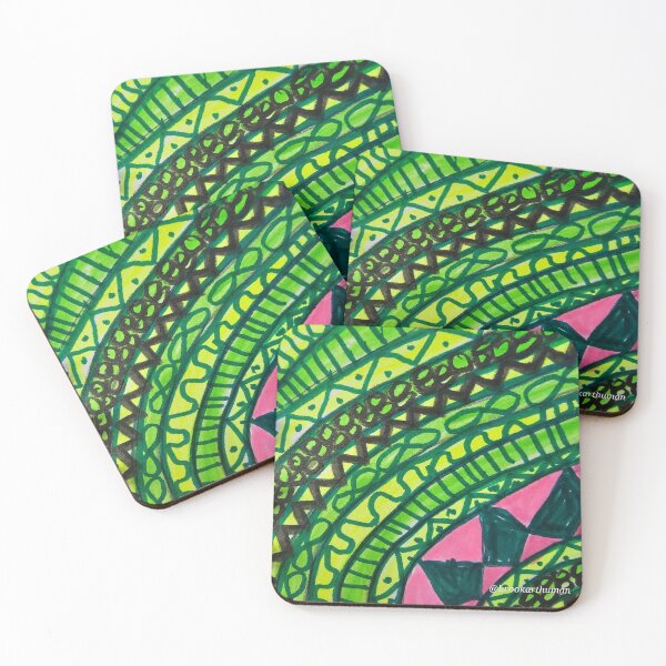 Item preview, Green Curved Patterns  designed and sold by DancingCreek.