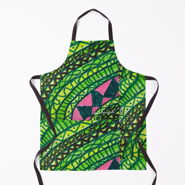 Item preview, Green Curved Patterns designed and sold by DancingCreek.