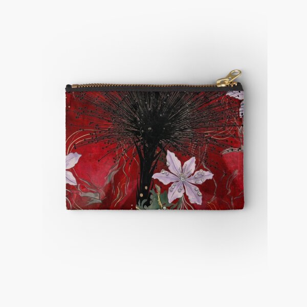 Item preview, Gothic Spiky Black Flower Crimson Botanical Pattern designed and sold by WitchyBotanicaArt.