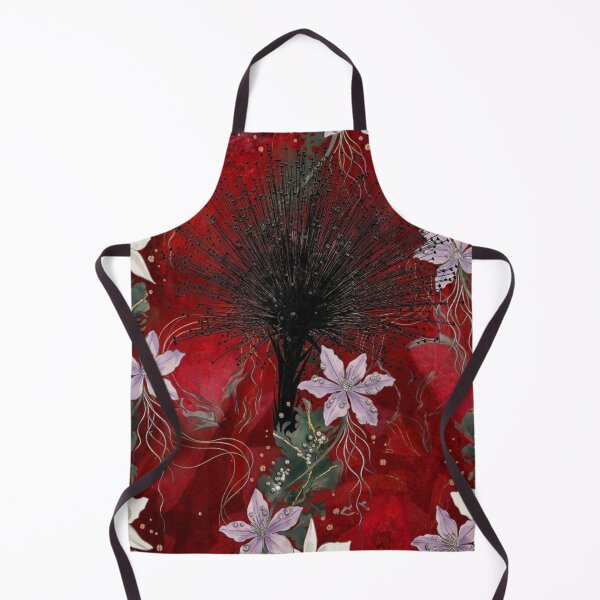 Item preview, Gothic Spiky Black Flower Crimson Botanical Pattern designed and sold by WitchyBotanicaArt.