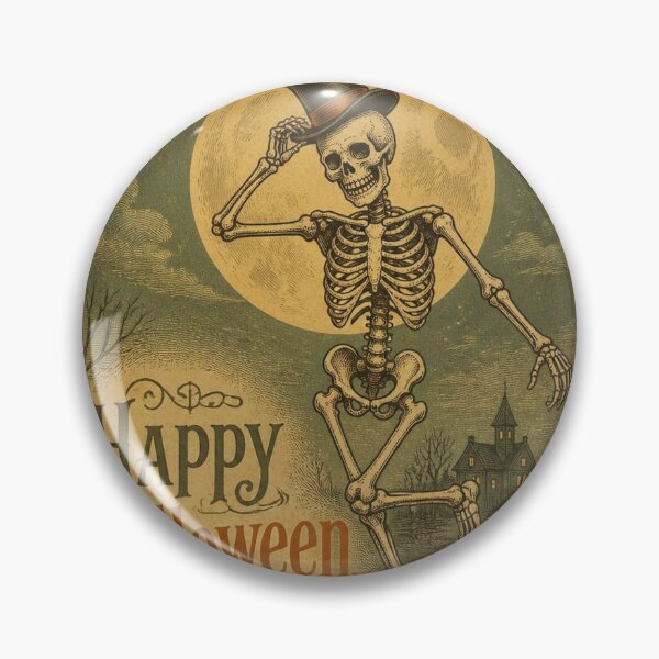 Artikelvorschau, Vintage Halloween Postcard Skeleton Design entworfen und verkauft von SunnyDesign82.