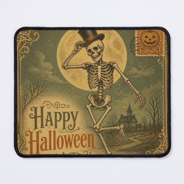 Item preview, Vintage Halloween Postcard Skeleton Design designed and sold by SunnyDesign82.