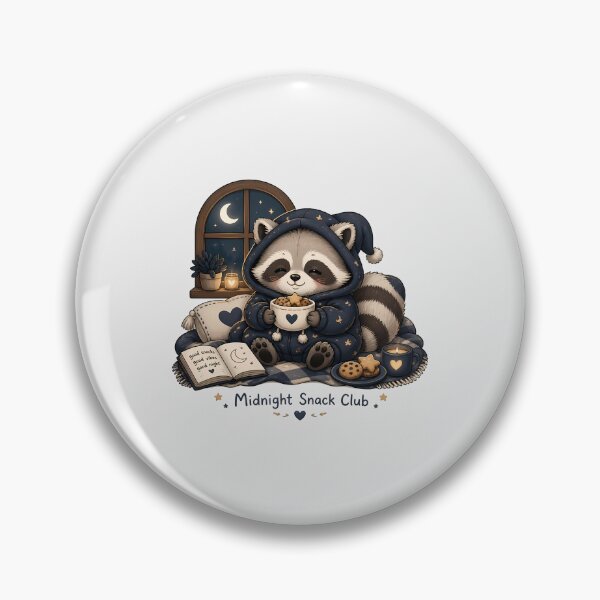 Item preview, Cute Raccoon Sticker - Midnight Snack Club Cozy Animal Design, Kawaii Raccoon, Night Owl Gift, Cute Forest Animal designed and sold by VectorJoy.