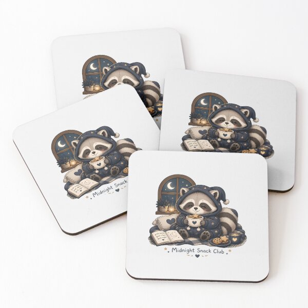 Item preview, Cute Raccoon Sticker - Midnight Snack Club Cozy Animal Design, Kawaii Raccoon, Night Owl Gift, Cute Forest Animal designed and sold by VectorJoy.