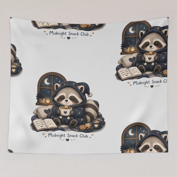 Item preview, Cute Raccoon Sticker - Midnight Snack Club Cozy Animal Design, Kawaii Raccoon, Night Owl Gift, Cute Forest Animal designed and sold by VectorJoy.
