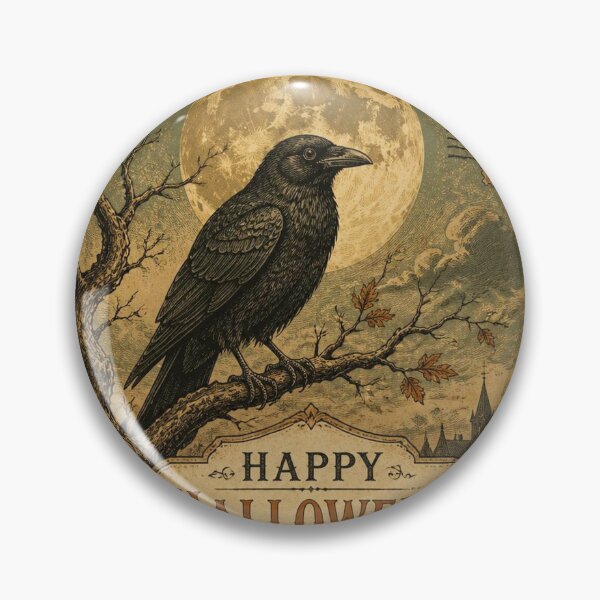Item preview, Vintage Halloween Postcard Raven Design designed and sold by SunnyDesign82.