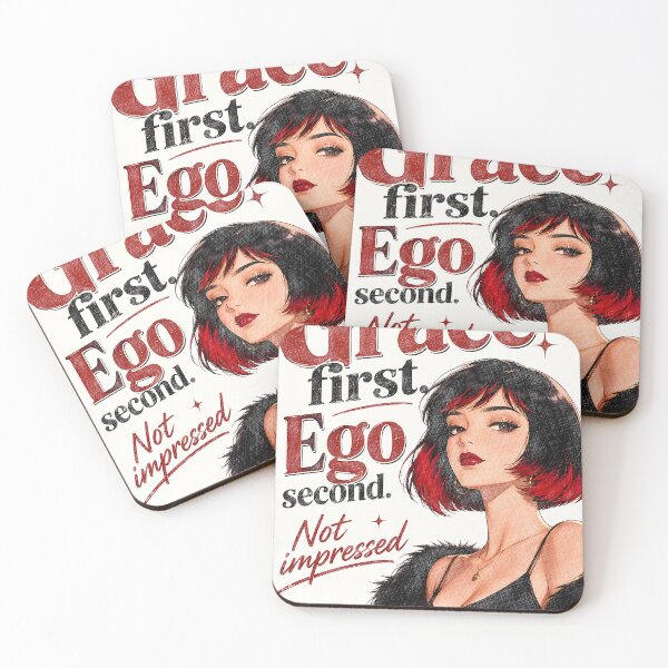 Item preview, Grace First Ego Second - Retro Sassy Girl Pop Art Illustration designed and sold by Hen-C-Art.