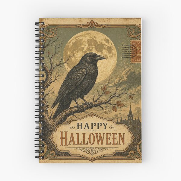 Item preview, Vintage Halloween Postcard Raven Design designed and sold by SunnyDesign82.