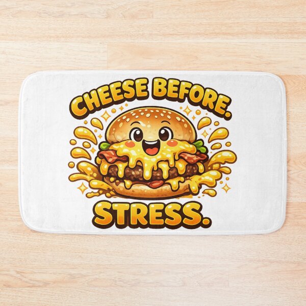 Item preview, Cheese Before Stress: Wellness Priority Burger Therapy Design designed and sold by irfanshikh.